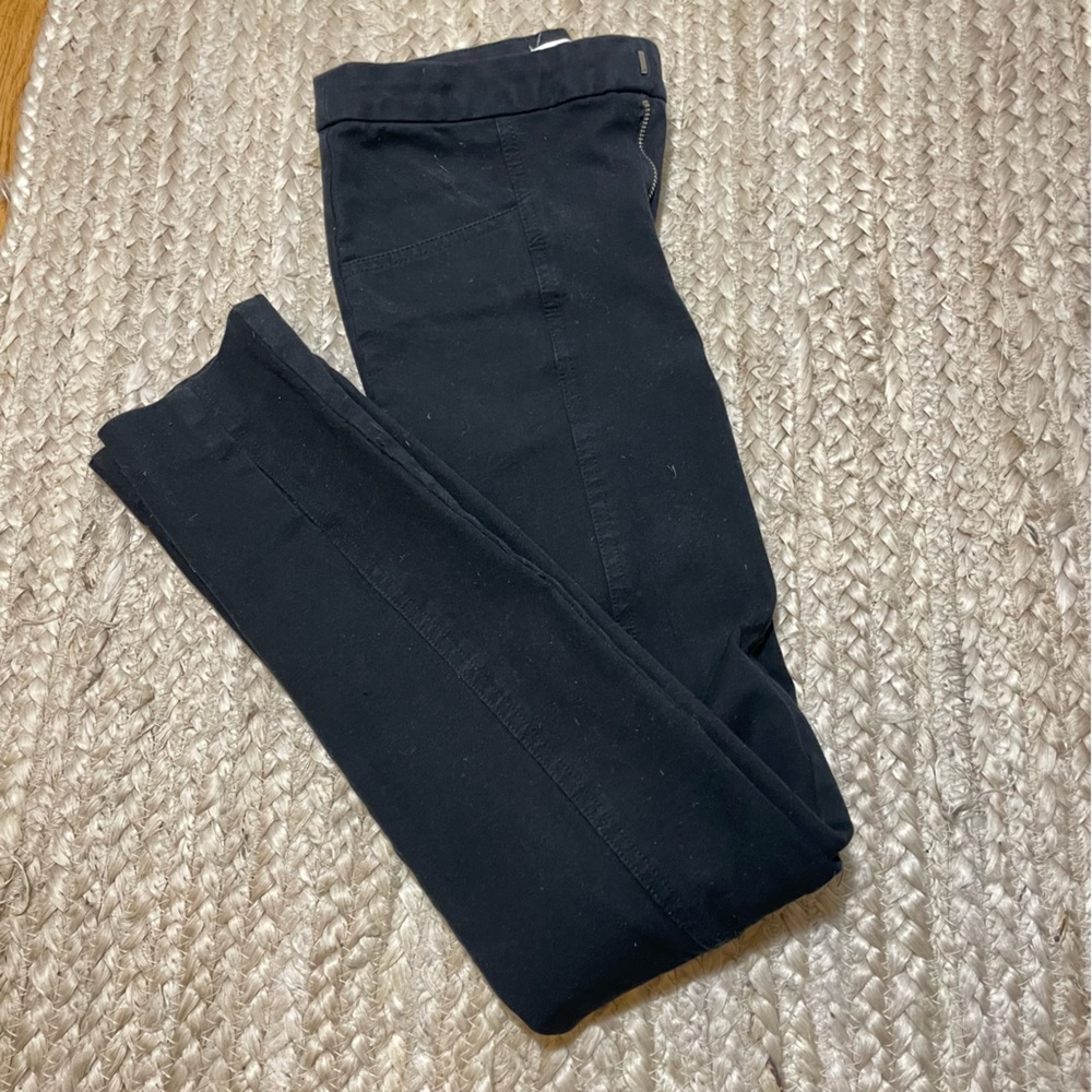Mango skinny black pants with front slit